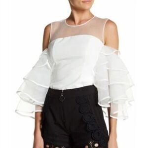 Gracia Ivory Satin Blouse Like New! S